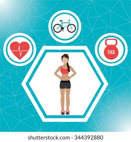 Fitness lifestyle and gym routine graphic design, vector illustration