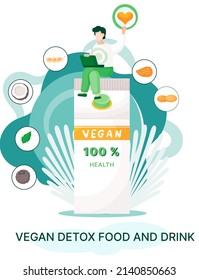 Fitness lifestyle nutrition metaphor. Healthy detox vegan food and drink diet for slimming. Fresh organic vegetable vitamin natural eating, vegetarian healthy antioxidant dieting, wellness nourishment