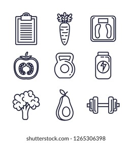 fitness lifestyle set icons