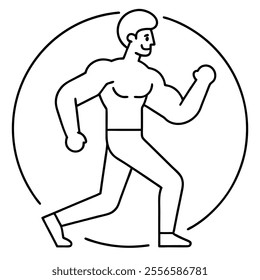 Fitness Lifestyle Vector line Art.