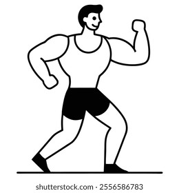 Fitness Lifestyle Vector line Art.