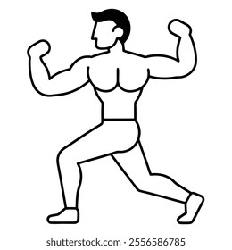 Fitness Lifestyle Vector line Art.