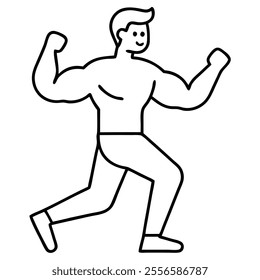 Fitness Lifestyle Vector line Art.