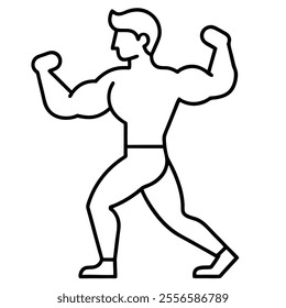 Fitness Lifestyle Vector line Art.