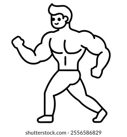 Fitness Lifestyle Vector line Art.