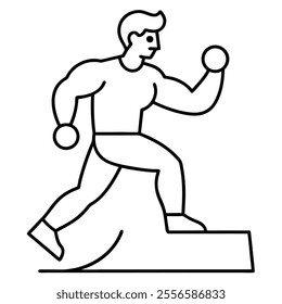 Fitness Lifestyle Vector line Art.