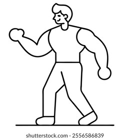 Fitness Lifestyle Vector line Art.