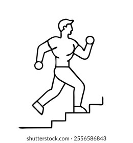 Fitness Lifestyle Vector line Art.