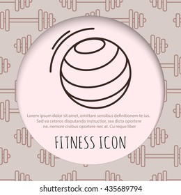 Fitness line art icon for your design