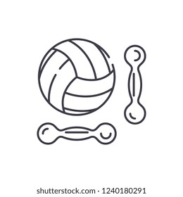 Fitness line icon concept. Fitness vector linear illustration, symbol, sign