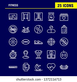 Fitness Line Icon Pack For Designers And Developers. Icons Of Medical, Scanner, Statistic, Monitor, Medical, Fitness, Healthcare, Gym, Vector