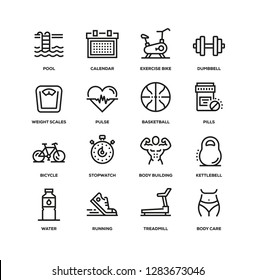 FITNESS LINE ICON SET