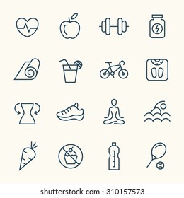 Fitness line icons