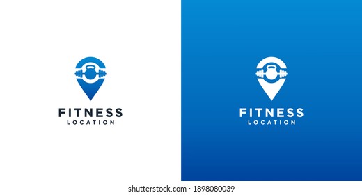 fitness location logo design vector