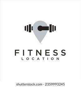 Imagen vectorial del diseño del logotipo de ubicación de fitness