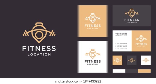 Fitness location logo. icon and business card template	