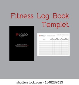 Fitness Log Book Template, Diary, Planner