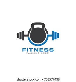 Fitness Gym Barbell Dumbbell Logo Design Stock Vector (Royalty Free ...