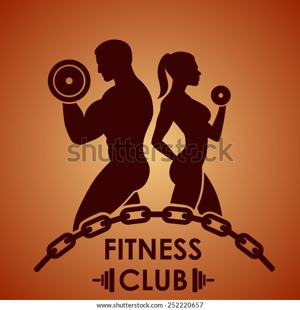 Fitness club wallpaper logo. 