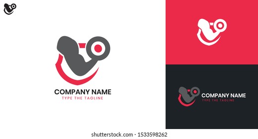 Fitness logo - All elements on this template are editable with vector software, suitable fof Gym/Health Logo