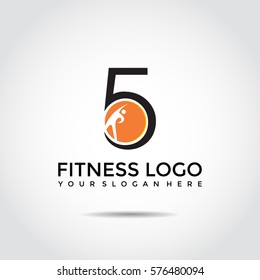 Fitness Logo Anniversary. Vector Illustrator Eps.10