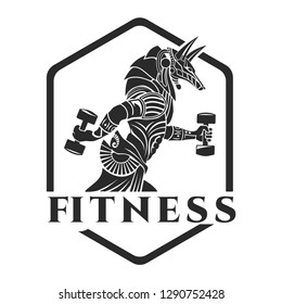 fitness logo with anubis mascots vector silhouette