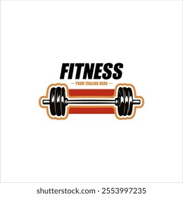 Fitness Logo With barbell. Fitness Gym logo Vector.