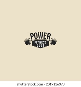 fitness logo black and white vector vintage retro