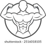 Fitness logo Body vector illustration design