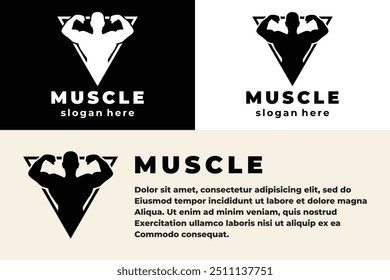fitness logo, bodybuilder logo vector, muscle man logo inspiration