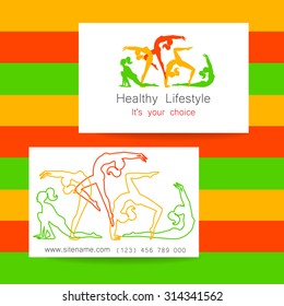 Fitness logo. Corporate design template business card sports club, fitness center, beauty salon and others.
