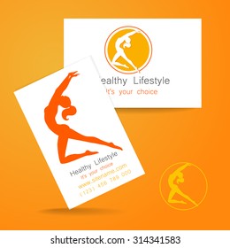 Fitness logo. Corporate design template business card sports club, fitness center, beauty salon and others.