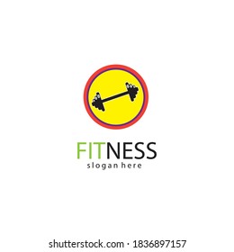 fitness logo creative illustration barbell company template vector design