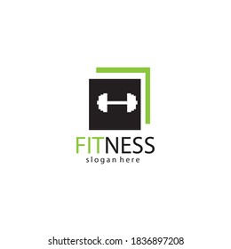 fitness logo creative illustration barbell company template vector design