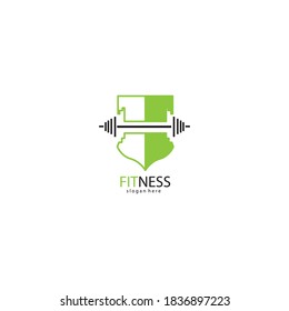 fitness logo creative illustration barbell company template vector design