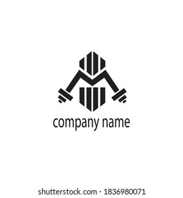 fitness logo creative illustration barbell company template vector design