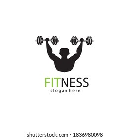 fitness logo creative illustration barbell bodybuilding company template vector design