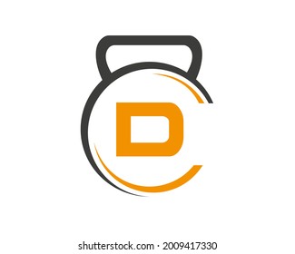 Fitness logo with D letter concept. Gym logo with D letter.