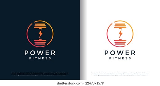 diseño de logotipo de fitness con concepto creativo vector premium