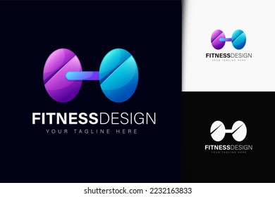 Fitness logo design with gradient