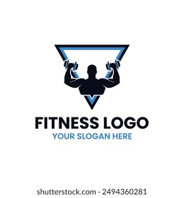 Fitness logo design ideas for gym logo or company logo or illustration vector 