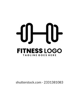 Fitness logo design mascot line art
