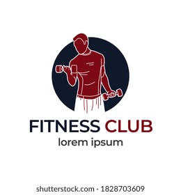 Fitness logo design template, design for gym and fitness. Vector illustration.