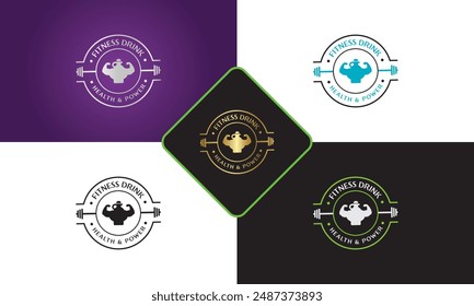 Imagen de Vector de salud o gimnasio de la Plantilla del diseño del logotipo de la aptitud, logotipo del gimnasio, Vector del logotipo de la aptitud, diseño conveniente para la aptitud, equipo deportivo, salud del cuerpo, bebida de la aptitud, marcas del Producto del suplemento del cuerpo.