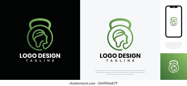 fitness logo design template human head. fitness human logo icon