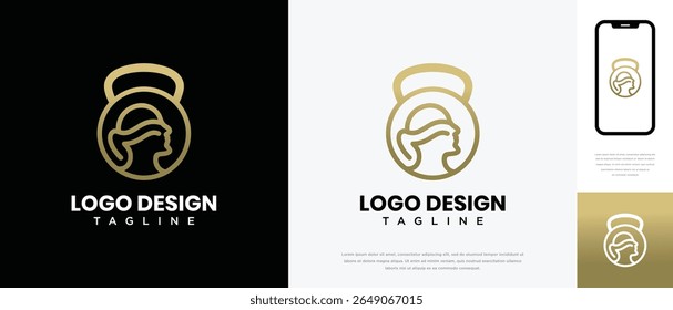 fitness logo design template human head. fitness human logo icon