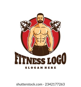 logotipo de fitness con doblez en círculo