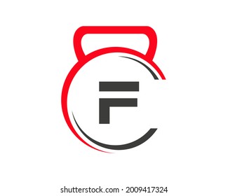 Fitness logo with F letter concept. Gym logo with F letter.