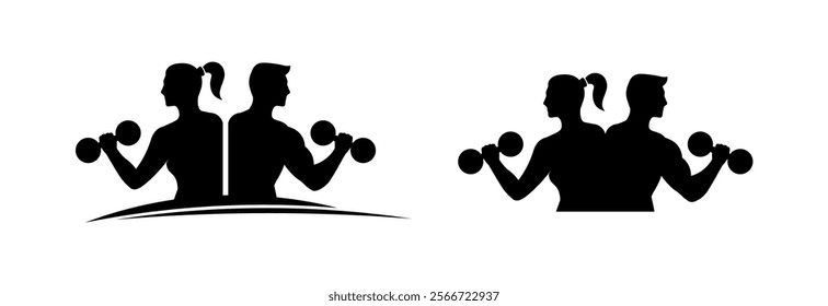 Fitness Logo and GYM icon Design vector illustration