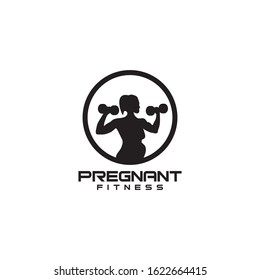 Fitness logo icon design for pregnant woman vector template